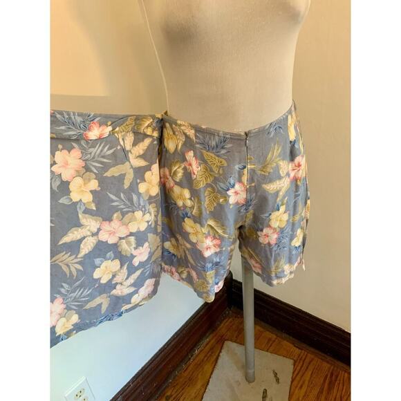 Jennifer Moore VTG y2k 90s 2000s Floral Wrap Skort Tie Skirt Tropical 6 Cotton - Picture 15 of 16